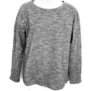 Theory Womens Space Gray Knit Long Sleeve Oversized Sweatshirt Top Sweater sz S